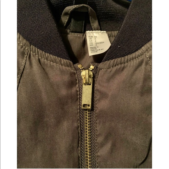 H&M Lightweight Bomber Jacket with Adjustable Waist Cinch Ties - Picture 3 of 4
